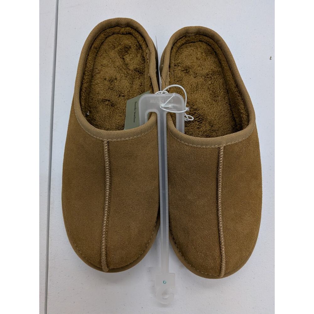 Goodfellow & Co Men’s Tan Faux Suede Cozy Slippers Soft Lined House Shoes